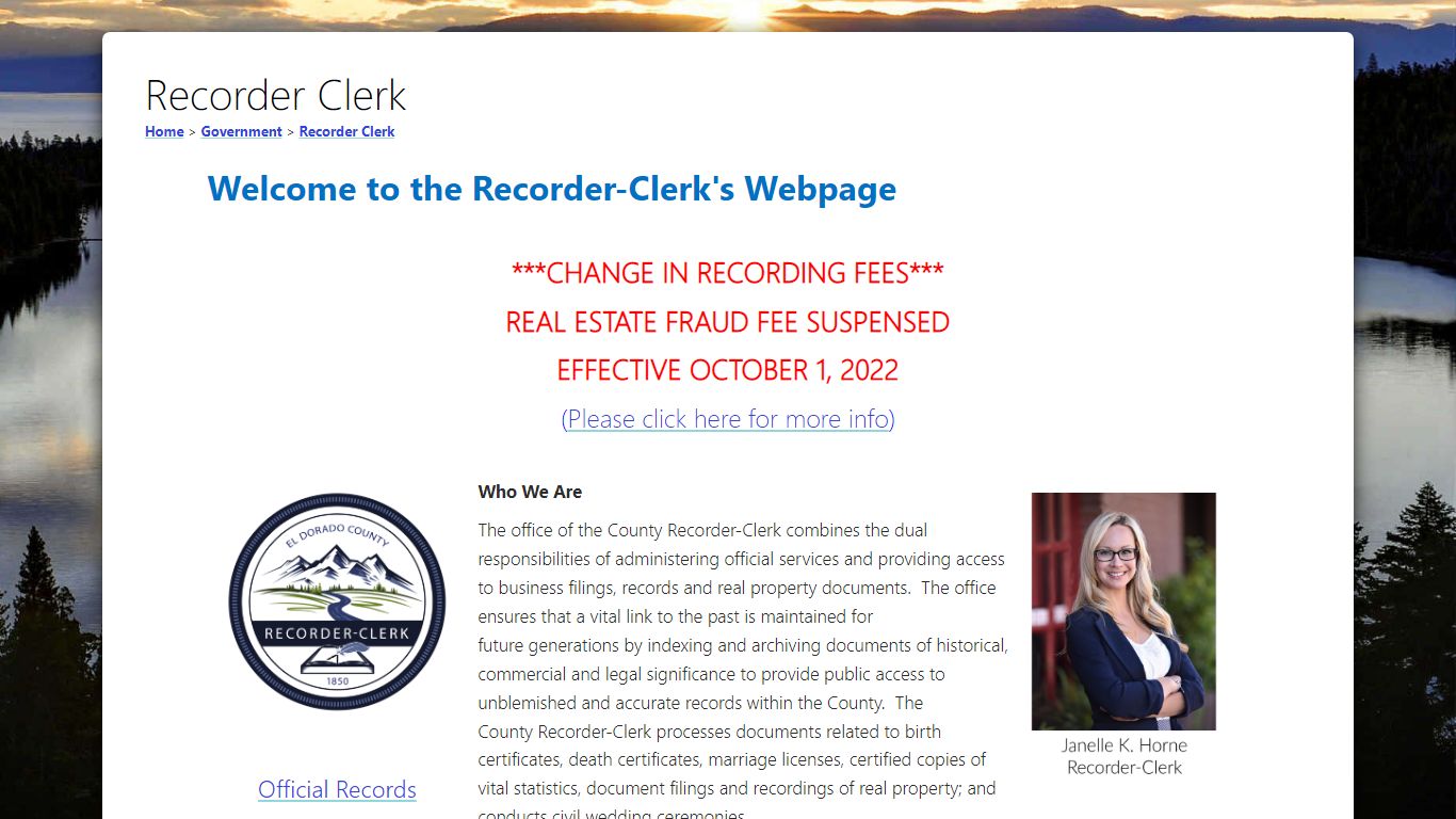 Recorder Clerk - El Dorado County